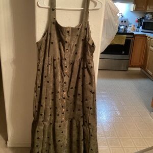 SHEIN - Olive Green Hearts Jumper Dress - Size 2XL